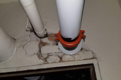 Boiler room pipes above doorway