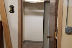 Locker room shower room doorway looking north