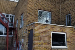 Building Exterior (NW corner of section with boiler room below and Board Room above)