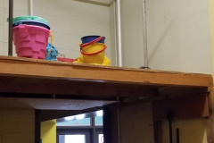 Looking north in storage room across from phy ed office