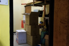1st Floor Gymnasium  (looking south into gym storage to the left of main gym entrance doors)