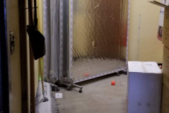 Looking south in gym storage across from phy ed office