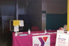 1st floor hallway outside gym/cafeteria looking south