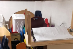 Under steps storage on south end of building