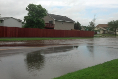 Vierling Drive flooding looking west near Thistle Lane