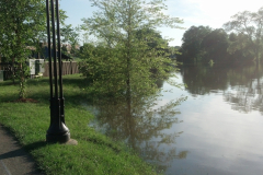 Back of Huber Park playground flooded