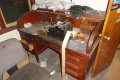 Antique desk with adding machine