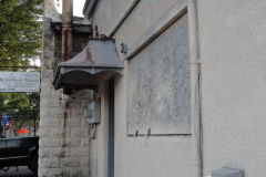 Looking south at attached building