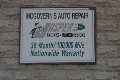 McGovern's Auto Repair sign on east side of building